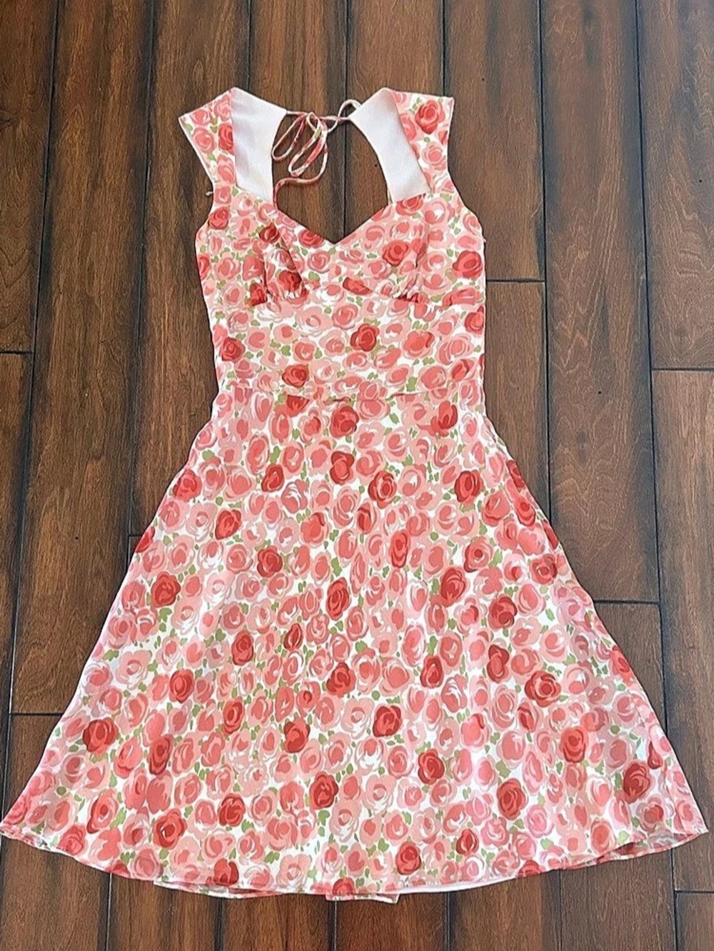 Ann Taylor Loft Rose Patterned Women's Sweetheart Neckline Dress Size 0